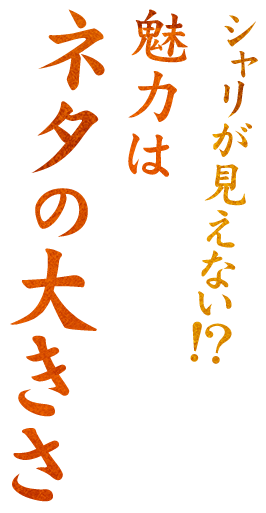 シャリが見えない！？魅力はネタの大きさ